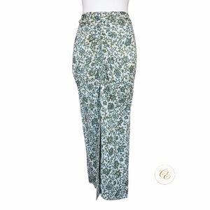 Veronica Beard Green Floral Maxi Skirt with Front Gather